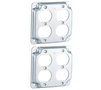 Lot de 2 cache-prises électriques 10,2 x 10,2 cm en alliage de zines GFCI pour câblage intérieur et designs esthétiques, faciles à installer
