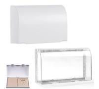 Lot de 2 cache-prises universels étanches - Protection enfant - Pour la maison, les crèches, les bébés et les animaux domestiques (blanc + transparent)
