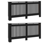 Lot de 2 cache-radiateurs en matériau à base de bois - Noir - 172 x 19 x 81,5 cm - Couverture élégante pour radiateur dans le salon et le couloir - Durable et facile d'entretien