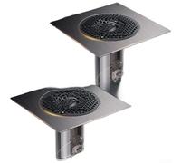 Lot de 2 cache-siphon de sol en acier inoxydable avec filtre à cheveux - Kit de rénovation antirouille 304 pour salle de bain et cuisine - Insert anti-odeur pour tuyaux de 50 mm et 75 mm