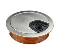 Lot de 2 cache-trous en alliage de zinc offrant une protection et une organisation des câbles pour ordinateurs de bureau, adaptés pour les bureaux d'ordinateur et les armoires multimédia (argent)