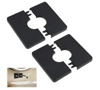 Lot De 2 Cache-Tuyaux Carrés Autocollants En Plastique ABS Pour Tuyau De Douche De 27 Mm De Diamètre, Couvercles Décoratifs Noirs Pour Toilettes, Salles De Bains Et Cuisines, Cache-rosaces Pour Tuyaux