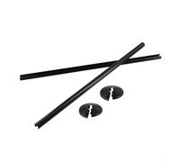 Lot de 2 cache-tuyaux de radiateur et colliers de tuyau en plastique de 15 mm x 500 mm avec colliers assortis en blanc et noir anthracite pour dissimuler et protéger le cuivre (noir)