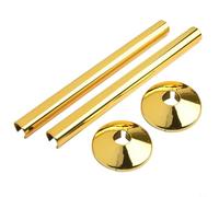 Lot de 2 cache-tuyaux décoratifs pour radiateur de salle de bain - Finition chromée - 15 mm - Design fendu - Longueur : 200 mm - Doré