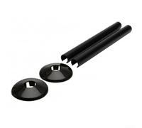 Lot de 2 cache-tuyaux et colliers pour tuyaux de 15 mm, offrant un aspect propre et poli à la tuyauterie de radiateur de salle de bain et améliorant la décoration de la maison (noir)