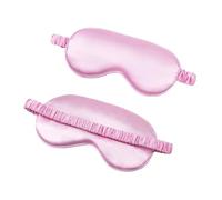 Lot de 2 cache-yeux en soie synthétique pour le sommeil et le sommeil - Idéal pour le voyage et la détente - Pour la santé et le sommeil - Rose