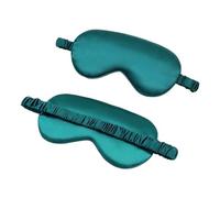 Lot de 2 cache-yeux en soie synthétique - Pour le sommeil - Pour voyage - Relaxation - Protection des yeux - Vert