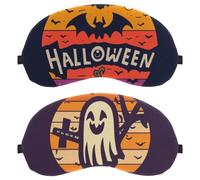 Lot de 2 cache-yeux et masques pour les yeux avec lettres d'Halloween, bloquant la lumière, doux et respirant
