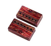 Lot de 2 caches de micro Humbucker en grain de bois rouge coloré avec espacement des tiges 50/52 mm pour guitare électrique LP, instruments de musique, accessoires pour instruments de piano, pièces et