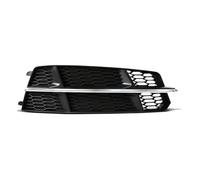 Lot de 2 caches de phares avant pour Audi A6 C7 A6L S-Line 2015 2016 2017 2018, grille hexagonale 4G0807681AN(Sliver Right)