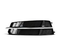 Lot de 2 caches de phares avant pour Audi A6 C7 A6L S-Line 2015 2016 2017 2018, grille hexagonale 4G0807681AN(Sliver Left)