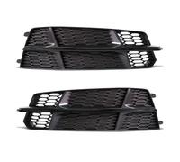 Lot de 2 caches de phares avant pour Audi A6 C7 A6L S-Line 2015 2016 2017 2018, grille hexagonale 4G0807681AN(Black Pair)