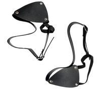 Lot de 2 caches-œil en cuir synthétique noir, pirate cosplay, style gothique, bande élastique réglable, rivets punk, accessoires de costume pour Halloween et fêtes déguisées