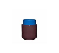 Lot de 2 caches-pots en céramique bleu et marron - Hübsch, Deux - 20x20x20 cm
