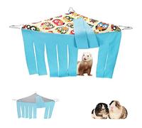 Lot de 2 cachettes d'angle pour cochon d'Inde - Pour furets, chinchillas, petits animaux (1 chouette bleue)
