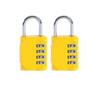 Lot de 2 cadenas à combinaison à 4 chiffres pour salle de sport, casier de sport, clôture, boîte à outils, jaune ASIN