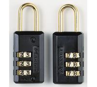 Master Lock 646EURT Pack de 2 Cadenas à Combinaison avec Corp en Zinc, Noir, 6,3 x 2 x 1 cm