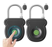 Lot de 2 cadenas à empreintes digitales, serrure de charge de type C, serrure biométrique intelligente, serrure électronique intelligente, clé USB portable pour gym, bureau, sac à dos, valise, armoire