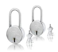 Lot de 2 cadenas avec clés à anse longue pour casier extérieur et intérieur, clôture, portail, boîte à outils, chaîne de 50 mm