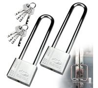 Lot de 2 Cadenas de Sécurité, Cadenas adenas à Anse Longue 50mm, Cadenas avec 8 Clés (Clés non Universelles) pour Casier de Gym Casier Bagages Unités de Stockage Garage Portes