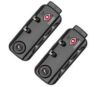 Lot de 2 cadenas de sécurité TSA007 - Cadenas de voyage et 3 chiffres auto-réglés - Différentes combinaisons - Noir