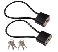 Lot de 2 Cadenas en Corde D'acier, Cadenas à Câble Flexible, Longue Manille, avec 6 Clés, pour Intérieure et Extérieure, pour Valise, Vélo, Portail, Casier, Garage, Salle de Sport (Noir, 17cm)