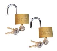 Lot de 2 Cadenas Petits Cadenas avec Clés,Cadenas à clé cadenas à bagage,Cadena 38mm - Avec 6 clés,Corps en laiton - Résistant,pour Sacs de Voyage, Valise, Armoires, Casiers