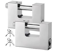 Lot de 2 cadenas rectangulaires en acier, cadenas de sécurité pour casiers, anse renforcée de 9 mm, format compact 6 x 2 x 4,3 cm, pour portes et armoires, résistants à la rouille et au vol