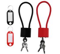 Lot de 2 cadenas robustes avec clé - Cadenas à longue anse - Cadenas avec clé pour valise, portail, vélo, salle de sport, casier - Avec 2 cartes à clés