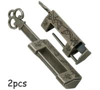 Lot de 2 cadenas vintage en laiton avec clés anciennes pour sac à main, petit bagage, boîte à bijoux, journal intime et objets de collection