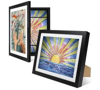 Lot de 2 cadres d'art changeables pour enfants de 25,4 x 31,5 cm avec chevalets de 22,9 x 31,5 cm, 2 tapis pour cadres photo de 22,9 x 30,5 cm, A4, projets artistiques pour enfants, cadres d'art pour