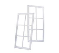Lot de 2 cadres de fenêtre décoratifs en bois - 60 cm - Blanc shabby - Cadre en bois à suspendre et à décorer - Cadre vintage pour fenêtre - Maison de campagne