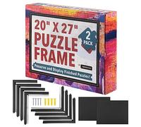 Lot de 2 cadres de puzzle pour exposer vos puzzles - Cadres faciles à assembler - Kit de montage de puzzle avec cadres et vis noirs - Cadres photo de puzzle - Cadre puzzle 50,8 x 68,4 cm