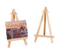 Lot de 2 cadres de table en bois Easel, mini cadre triangulaire Easel, support de bureau pour affichage, toile, dessin, peinture, mariages, enfants art et artisanat