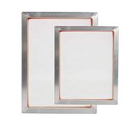 Lot de 2 cadres en aluminium pour sérigraphie avec tissu blanc en maille 110