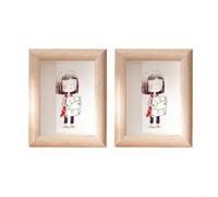 Lot de 2 cadres photo en bois conçus pour afficher des photos personnelles ou des œuvres d'art, adaptés pour une utilisation sur table ou murale avec inserts personnalisables (couleur bois blanc)