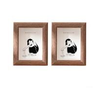 Lot de 2 cadres photo en bois pour affichage de table, design créatif pour bureau ou décoration murale avec inserts d'image personnalisables (couleur café)
