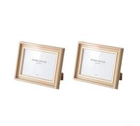 Lot de 2 cadres photo pour afficher des photos de 12, 7 x 17 et 8 cm, conçus pour la décoration de la maison ou du bureau avec maintien sûr des photos (bois naturel)