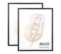 Lot de 2 cadres photo pour mur ou bureau (noir, 40 x 50 cm)