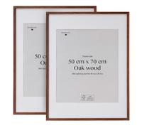 Lot de 2 cadres pour affiches 50x70 cm - Cadre mural en chêne foncé élégant - Excellente finition - Fabriqué en bois éco-responsable certifié FSC - Inclus des clips métalliques