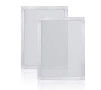 Lot de 2 cadres sérigraphiés en aluminium avec maillage blanc 43T/110 pour sérigraphie 10" X 14" Argenté.