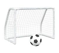 Lot de 2 cages de football pour enfants - En métal - Blanc - 64 x 35 x 48 cm - Avec ballon - Parfait pour le jardin et la pelouse - Design stable pour jouer en toute sécurité