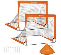 Lot De 2 Cages De Football Pour Enfants, Filet De Football, Montage Rapide, Pour Jardin, Cours, Cadre En Fibre De Verre, Tissu Oxford Et Polyester