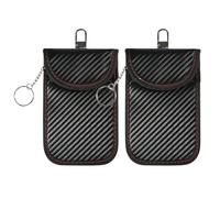 Lot de 2 cages de protection Faraday en cuir PU, antivol, pochette Faraday double couche, bloqueur de signaux RFID for voiture, sac for clés, accessoires de voiture pour Clé de Voiture
