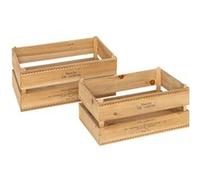 Lot de 2 cagettes bois Little cottage Atmosphera Naturel G