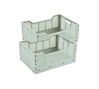 Homea - Lot de 2 cagettes pliables FOLDY - Taille L - Céladon - Foldy Douceur d'intérieur G