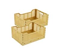 - Lot de 2 cagettes pliables FOLDY - Taille L - Ocre - Foldy Douceur d'intérieur