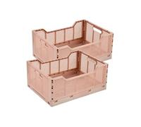 - Lot de 2 cagettes pliables FOLDY - Taille L - Rose - Foldy Douceur d'intérieur