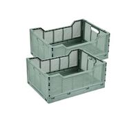 Homea - Lot de 2 cagettes pliables FOLDY - Taille L - Sauge - Foldy Douceur d'intérieur G
