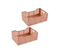 - Lot de 2 cagettes pliables FOLDY - Taille M - Argile - Foldy Douceur d'intérieur
